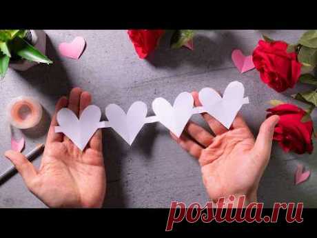 ✨ Как сделать декор из бумаги с сердечками 💖 Простые идеи для украшения!