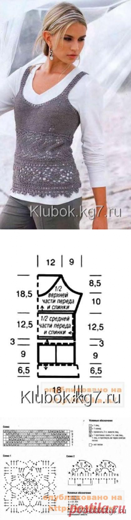 топ с кружевной талией | Клубок