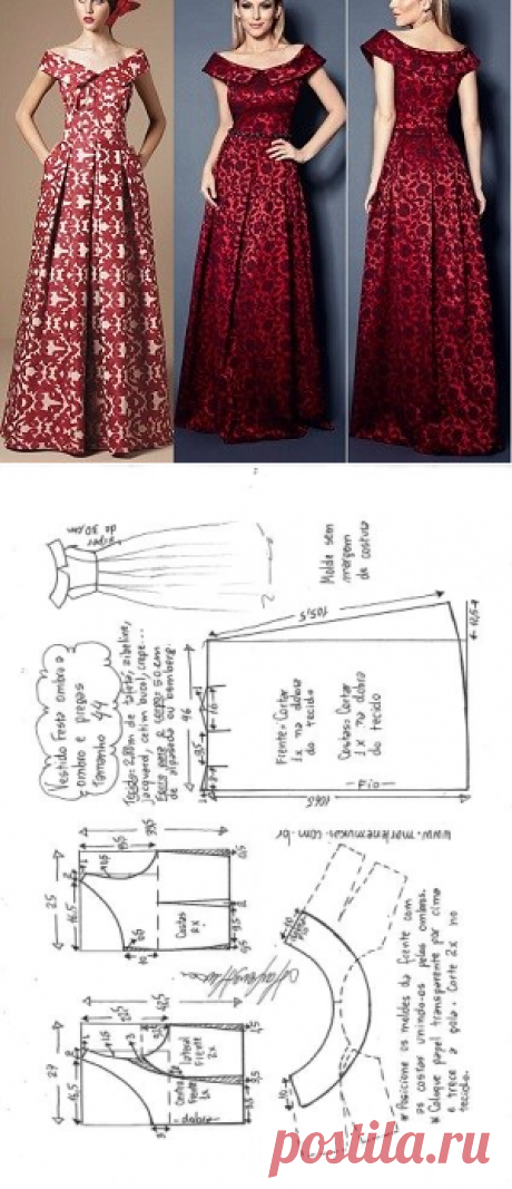 Vestido de festa ombro a ombro com saia pregueada | DIY - molde, corte e costura - Marlene Mukai