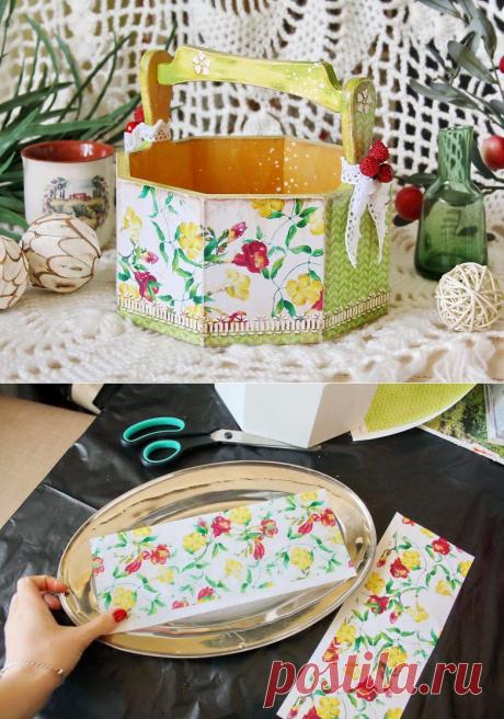 Делаем лукошко «Вьюнок» в технике фонового декупажа / Я - суперпупер