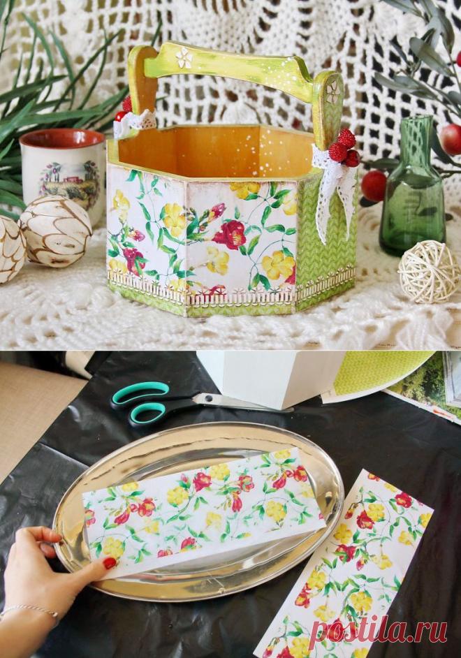 Делаем лукошко «Вьюнок» в технике фонового декупажа / Я - суперпупер