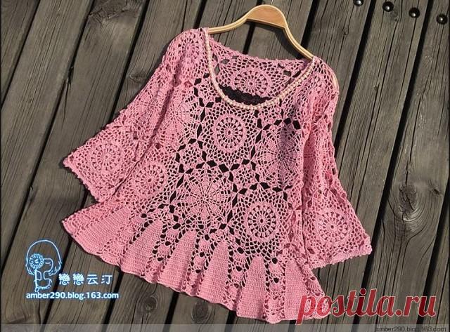 Туника из круглых мотивов. Много схем
