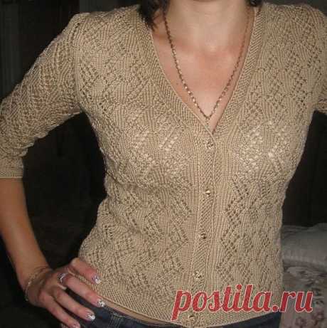 Ажурная кофточка (Вязание спцами) — Журнал Вдохновение Рукодельницы