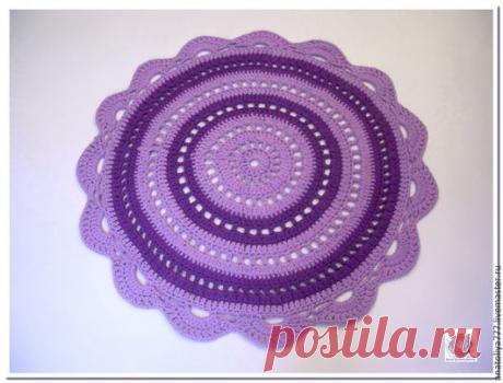 Купить Коврик разноцветный из хлопка Деревенский - фиолетовый, круглый, коврик, коврик для детской