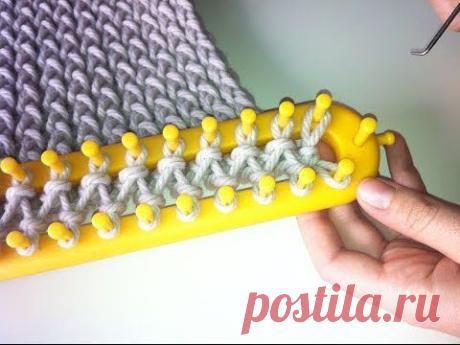 How to Loom Knit a Scarf - Crossed Stockinette Stitch (DIY Tutorial)