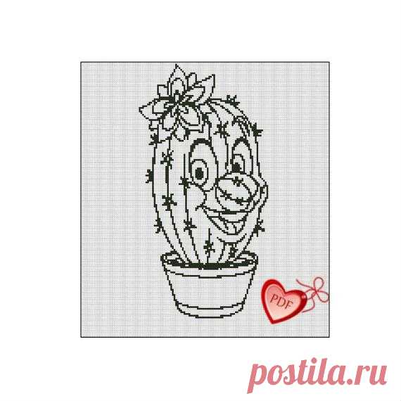 Modern Monochrome Cross Stitch Pattern Merry Cactus, Funny  Succulent Cross Stitch, Plants Embroidery Design, Easy Xstitch Pattern Beginners Cute funny easy modern monochrome cross stitch Funny Cactus, popular Succulent embroidery design. Very simple embroidery for beginners.  A4 PDF pattern to be printed: 1. Picture of finished embroidery 2. Color scheme of threads  Size of finished work: 14w X 27h cm (5,51 x 10,63). Fabric: Aida 14,