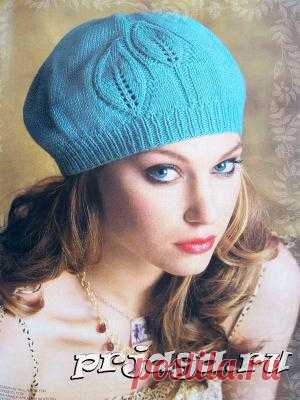 Вязание беретов с листиками