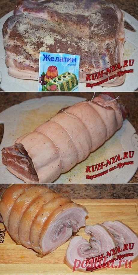 Рулет из свиной брюшины (подчеревка, пашины)