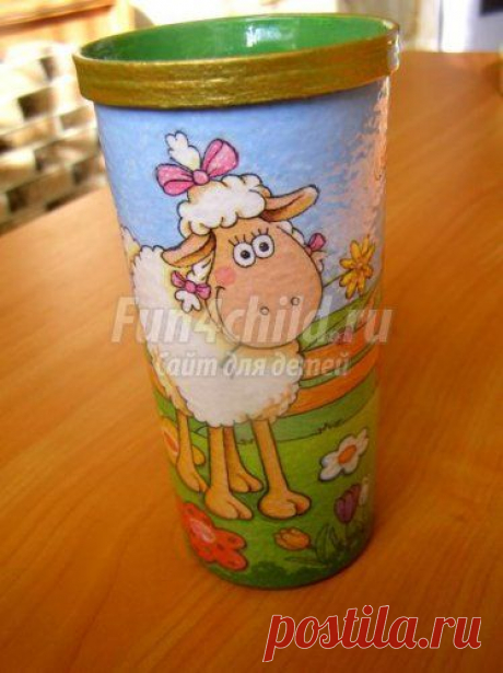 Декупаж. Стаканчик под расчески. Мастер класс с пошаговыми фото