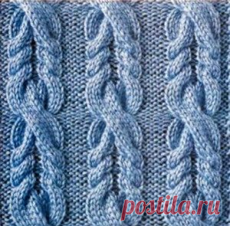 Узоры с косами, вязаные спицами