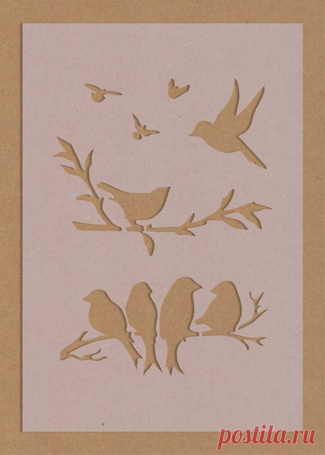 Pájaros volando desde la rama del árbol Stencil Crafting Wall Art A6 A5 A4 A3 Shabby Chic - Etsy Chile