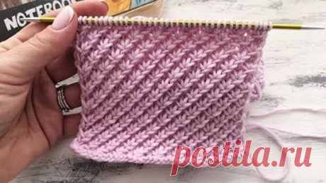 Простой и красивый рельефный узор спицами для вязания шапок, варежек, свитеров