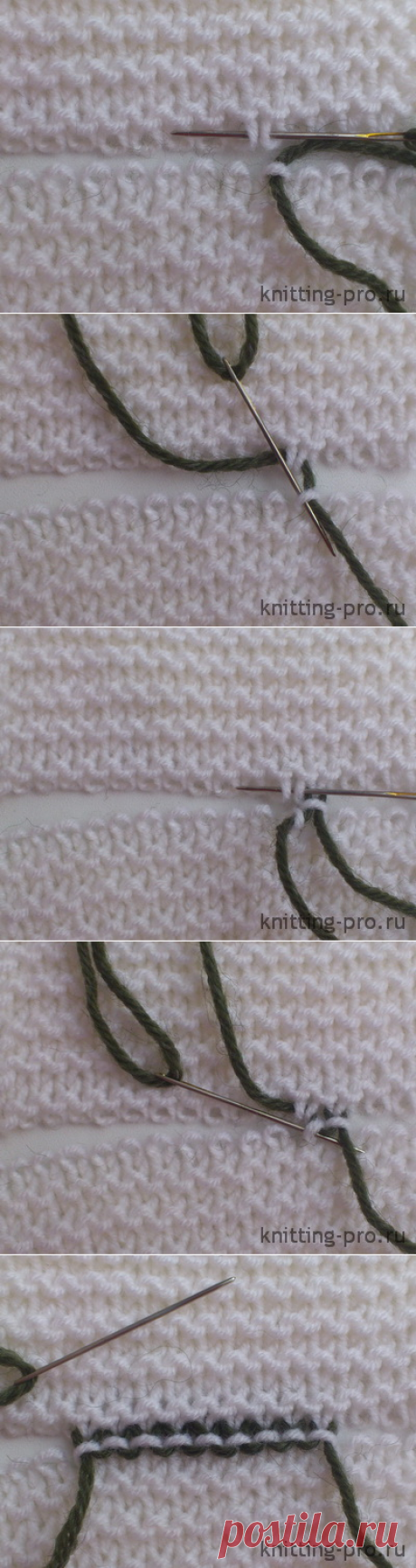 Трикотажный горизонтальный шов по платочной вязке - knitting-pro.ru - От азов к мастерству