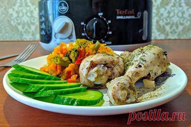 Вкусные куриные голени с овощами в пароварке – пп-рецепт