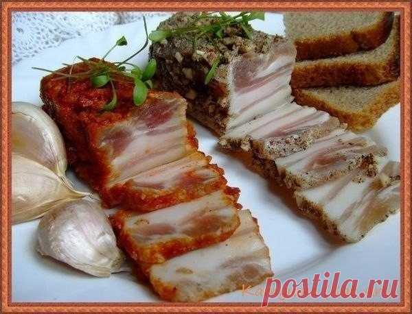 Очень вкусное сало со специями