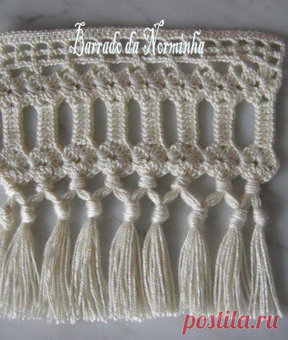 Красивая кайма с бахромой крючком