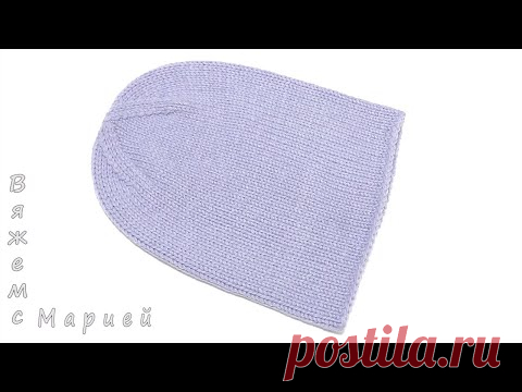 Шапка бини спицами. Подробный МК