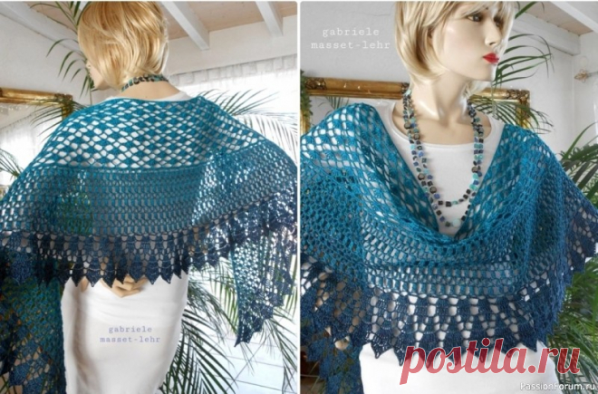 ​Шаль "Марина". Схемы | Вязаные крючком аксессуары