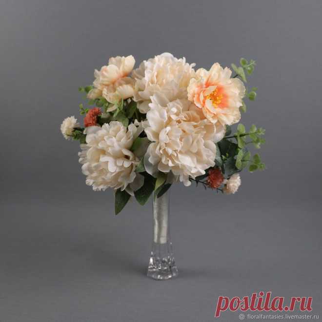 Букет невесты из искусственных пионов – купить в интернет-магазине на Ярмарке Мастеров с доставкой Букет невесты из искусственных пионов – купить или заказать в интернет-магазине на Ярмарке Мастеров | Букет невесты из пионов цвета айвори, розмарина и…