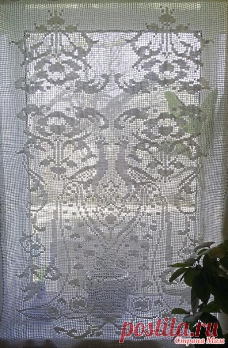 Филейные занавески с павлинами. - Вязание - Страна Мам