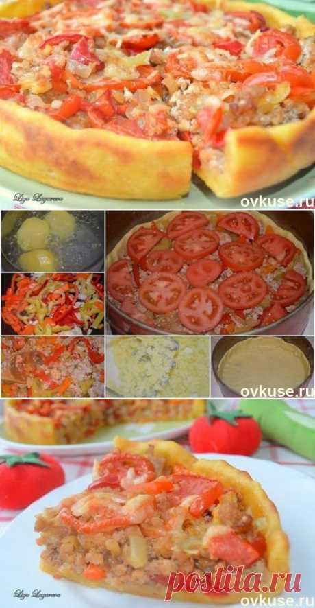 Деревенский пирог из картофельного теста с мясом и овощами - Простые рецепты Овкусе.ру