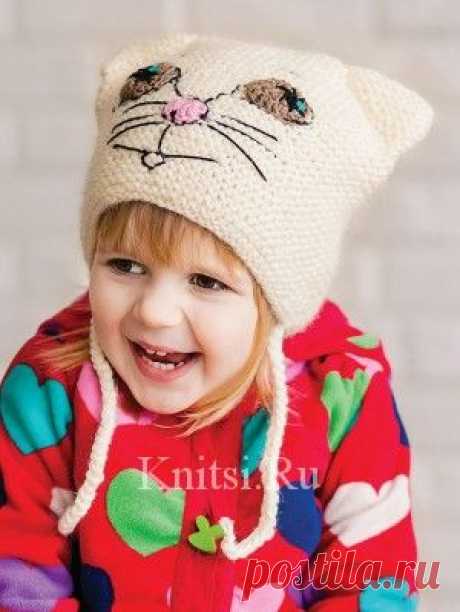 Детская вязаная шапочка &quot;кошечка&quot;. Вязание для детей / Детское / Спицами