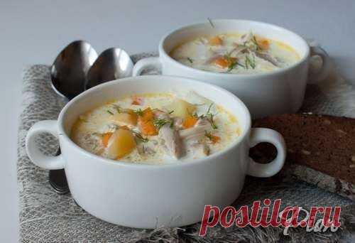​Густой куриный суп со сливками 
Ингредиенты:1 целая курица (около 1500-1700 г) 2 средних моркови 2 средних луковицы пучок стеблей петрушки (листя не нужны) 10 горошин черного перца 3 литра воды 50 г сливочного масла 2 ст. л. муки 3 средних картофелины 2-3 маленьких...