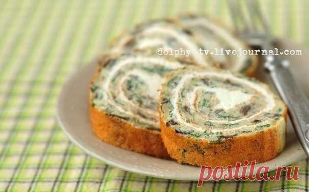 ГРИБНОЙ РУЛЕТ С КОЗЬИМ СЫРОМ