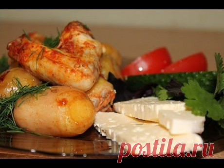 Куриные крылышки в томате, с картофелем