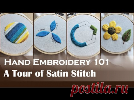 A Tour of Satin Stitch | Hand Embroidery 101