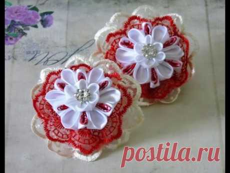 Нарядные резинки-канзаши своими руками