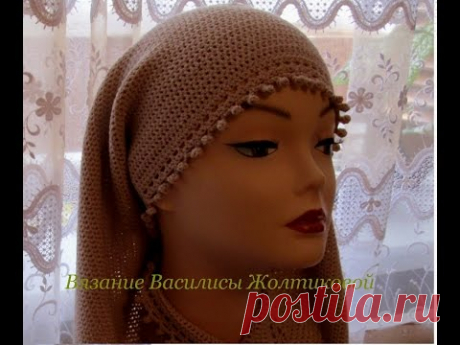 Шарф крючком Шарф-снуд. - YouTube