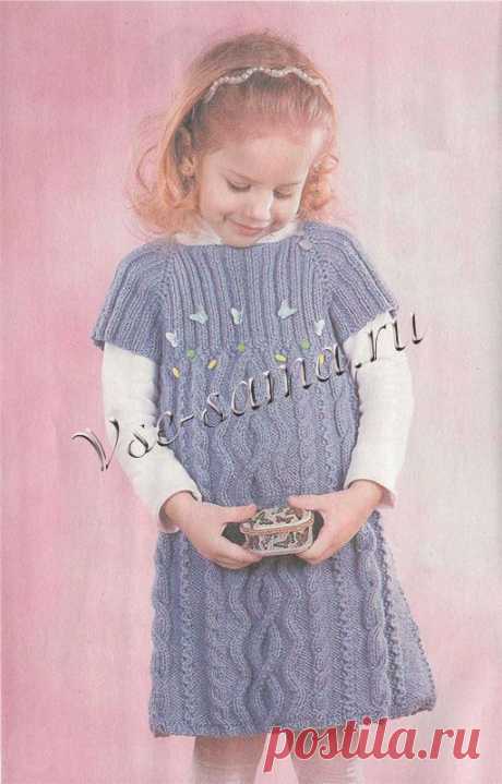 Платье с пайетками - Детские платья, сарафаны спицами
