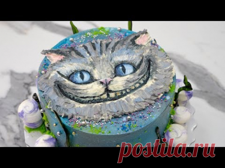 Барельеф на торте. 🐱&quot;Чеширский кот&quot;🍄 - Я - ТОРТодел!