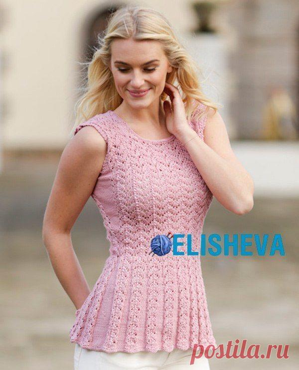 Модная приталенная туника спицами