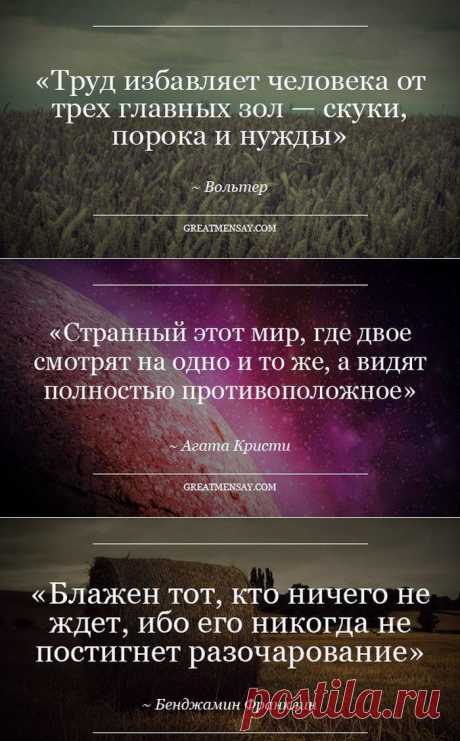 &quot;Труд избавляет человека от трех главных зол - скуки, порока и нужды.&quot;
Умные цитаты в картинках.