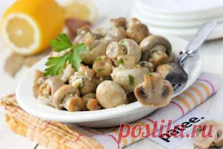 Шампиньоны, маринованные с лимоном и чесноком - рецепт с фотографиями