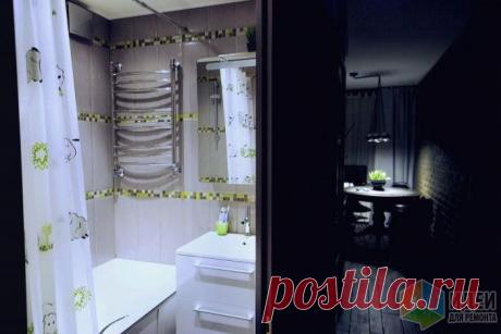 В темных тонах: компактный санузел