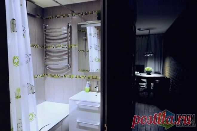 В темных тонах: компактный санузел