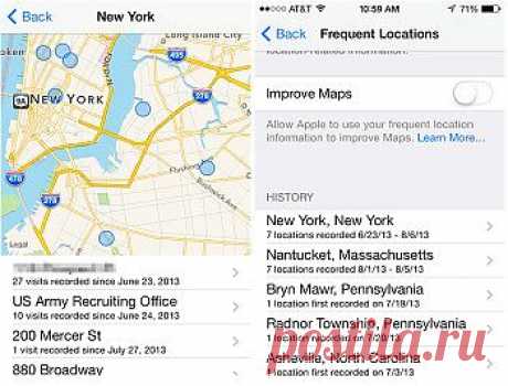 В новой операционной системе iOS 7 появится возможность трекинга перемещений