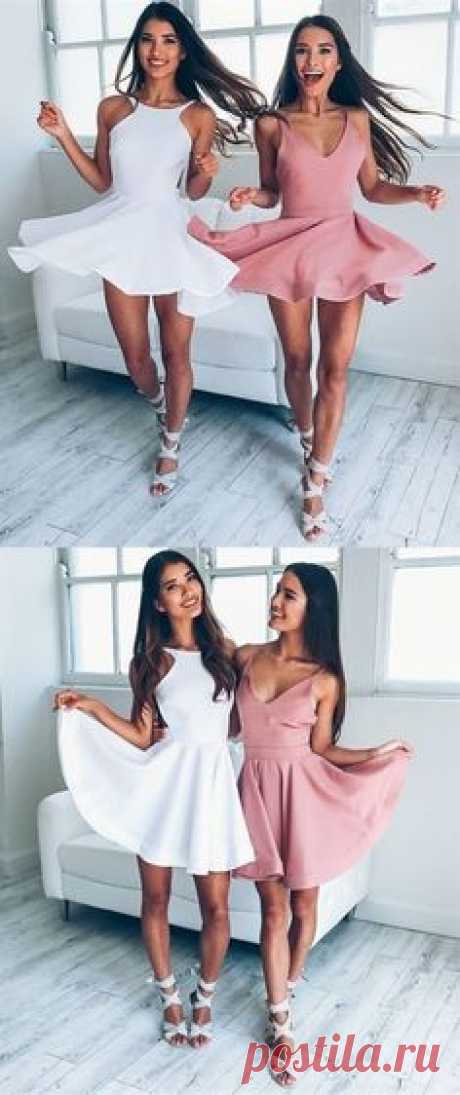 cheap white a line short homecoming dresses, blush back to school dress, simple cocktail party dress for teens