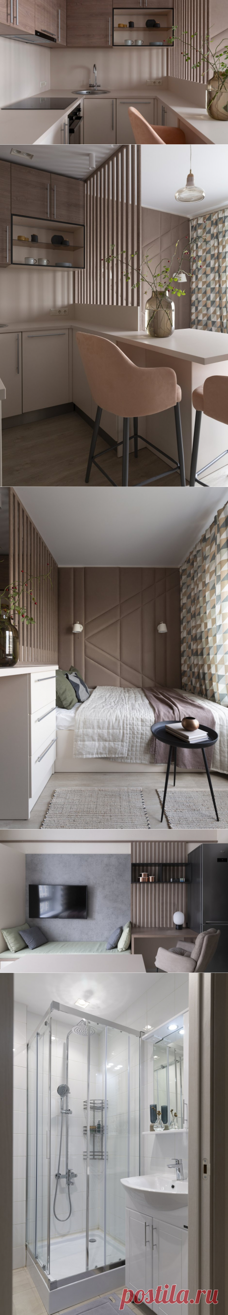 Как на 23 м² разместили кухню, столовую, спальню, гостиную и кабинет — INMYROOM