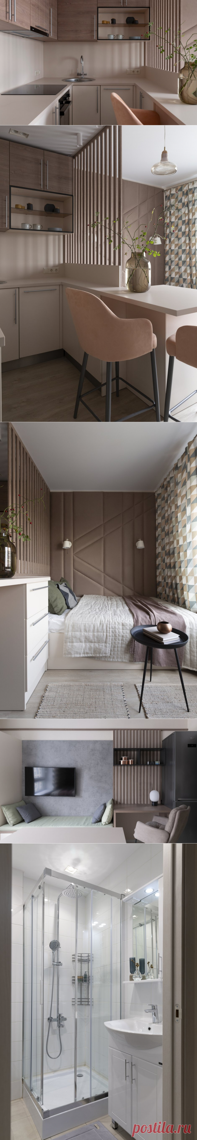 Как на 23 м² разместили кухню, столовую, спальню, гостиную и кабинет — INMYROOM