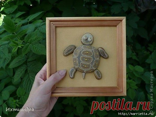 ЧЕРЕПАШКА - панно из камешков