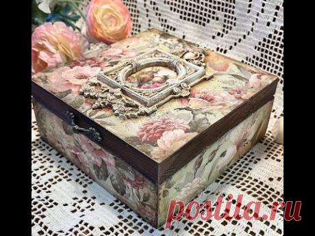 DIY Декупаж шкатулки. Мастер-класс "Easy" 🌸🌺🌷