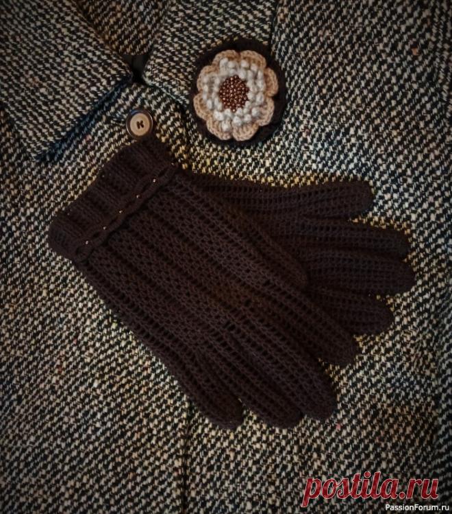 Перчатки на осень крючком. | Вязаные крючком аксессуары
