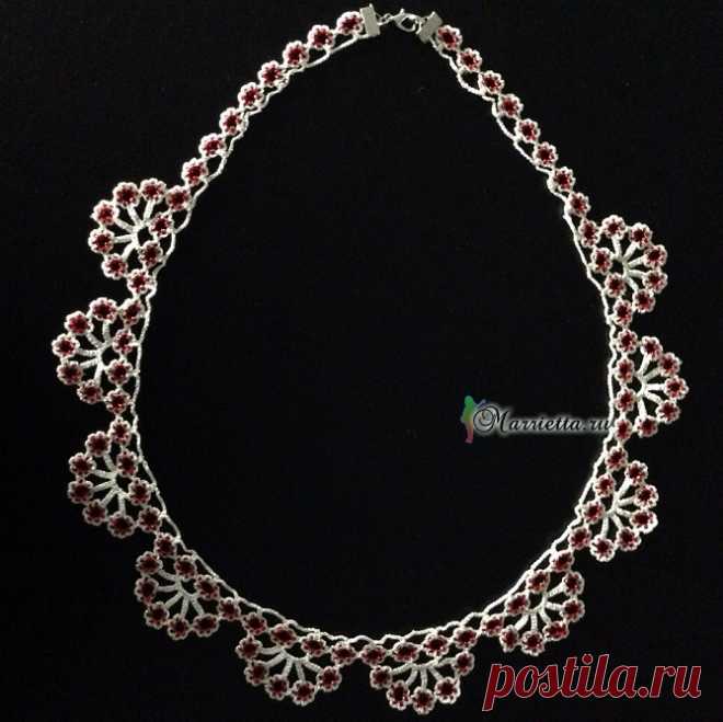 Обвязка края горловины - красивое ожерелье связано крючком