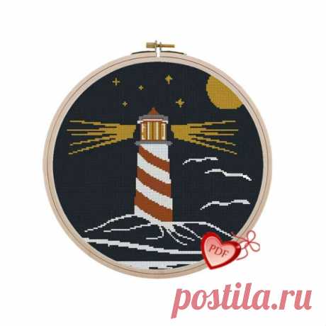 Sea Lighthouse Hoop Cross Stitch Pattern, Modern Nautical Embroidery Design, Easy Beacon Xstitch Embroidery Sample for Beginners,Xstitch PDF Sea Lighthouse Hoop Cross Stitch Pattern, Modern Nautical Embroidery Design, Easy Beacon Xstitch Embroidery Sample for Beginners,Xstitch PDF  The sample is a 47 pages PDF file that includes: 1. Picture of finished embroidery 2. Two embroidery PDF charts: - black and White Symbols - color Blocks with
