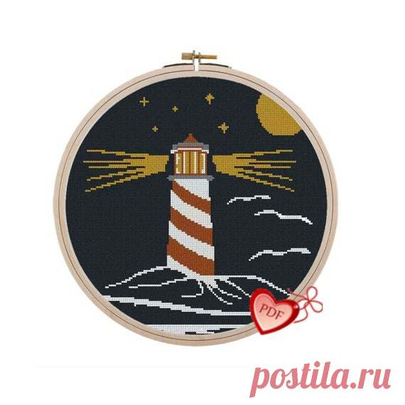 Sea Lighthouse Hoop Cross Stitch Pattern, Modern Nautical Embroidery Design, Easy Beacon Xstitch Embroidery Sample for Beginners,Xstitch PDF Sea Lighthouse Hoop Cross Stitch Pattern, Modern Nautical Embroidery Design, Easy Beacon Xstitch Embroidery Sample for Beginners,Xstitch PDF  The sample is a 47 pages PDF file that includes: 1. Picture of finished embroidery 2. Two embroidery PDF charts: - black and White Symbols - color Blocks with