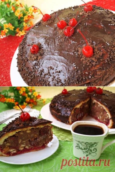 Торт «Пьяная вишня в шоколаде», рецепт с фото.
